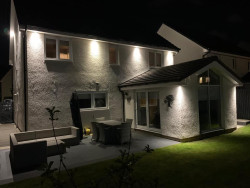 back garden lighting on house