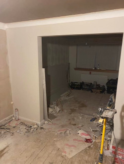 renovation work in progress adding lighting electrical services