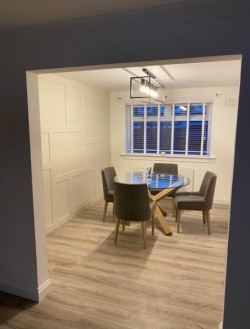 dining room lights shown from another room